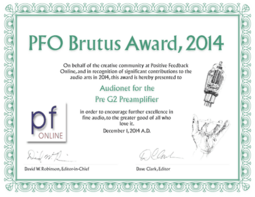 Audionet PRE G2 PFO Brutus Award