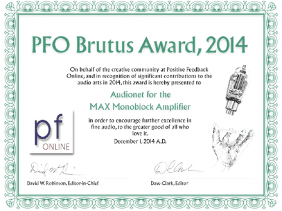 Audionet PFO Brutus Award 2014